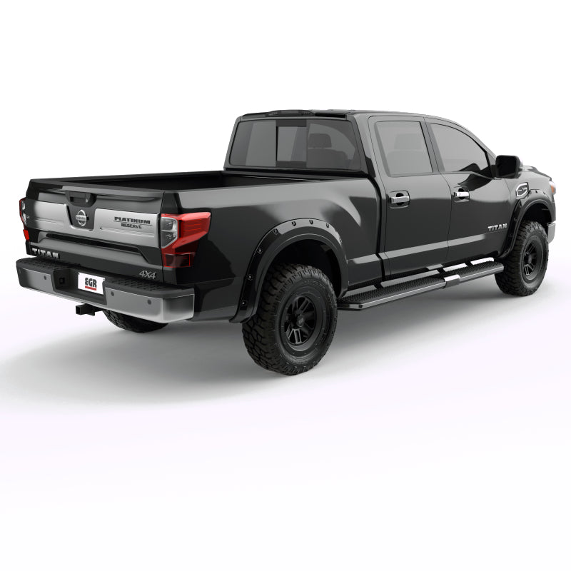 EGR 16+ Nissan Titan XD Bolt-On Look Color Match Fender Flares - Set - Black Metallic Fender Flares EGR