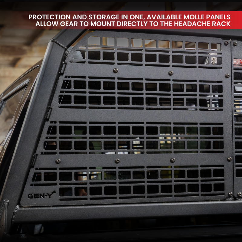 Gen-Y 19+ Dodge Ram 2500/3500 Defender Headache Rack/ 3-Molle Panels - Black Exterior Trim GEN-Y Hitch