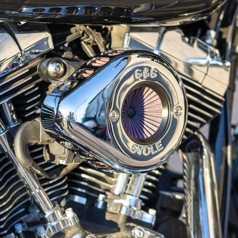 S&S Cycle 08-16 Touring/16-17 Softail Models Stealth Air Stinger Kit w/ Chrome Teardrop Air Intake Components S&S Cycle
