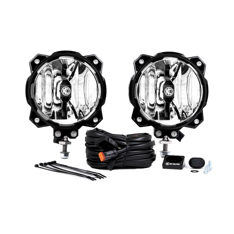 KC HiLiTES 6in. Pro6 Gravity LED Light 20w Single Mount Spot Beam (Pair Pack System) Light Bars & Cubes KC HiLiTES