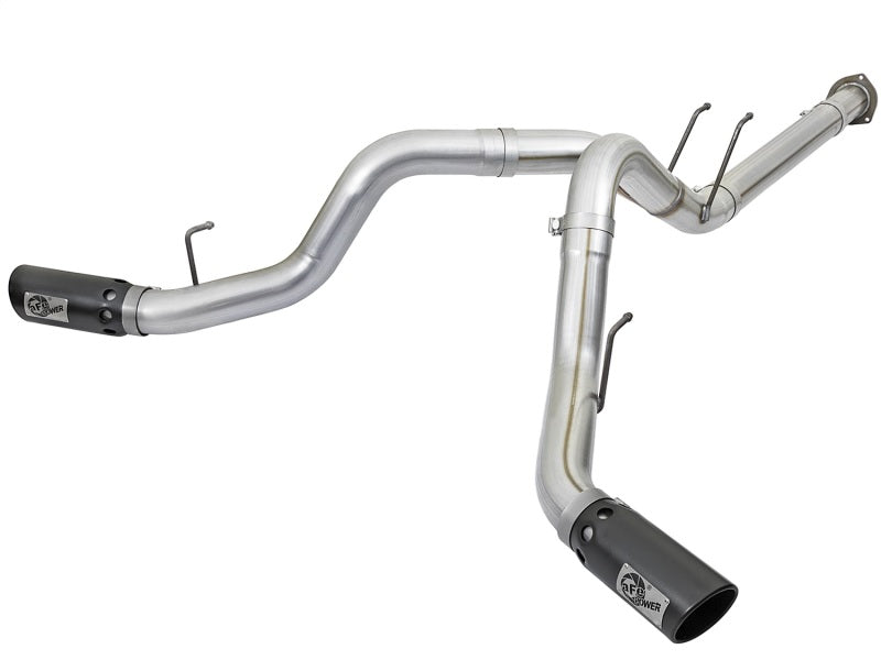 aFe ATLAS 4in DPF-Back Alum Steel Exhaust System w/Black Tip 2017 Ford Diesel Trucks V8-6.7L (td) DPF Back aFe