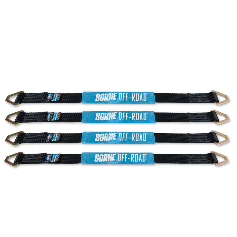 Borne Off-Road Vehicle Ratchet Tie-Down Kit (4 pack) Black Cargo Tie-Downs Borne Off-Road