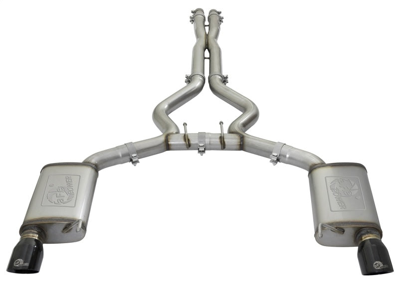 aFe MACHForce XP 3in 304 SS Cat-Back Exhausts w/ Black Tips 15-17 Ford Mustang GT V8-5.0L/V6-3.7L Catback aFe