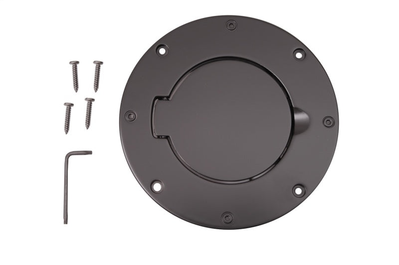 Rugged Ridge Non-Locking Gas Cap Door Black 97-06 Jeep Wrangler Fuel Caps Rugged Ridge