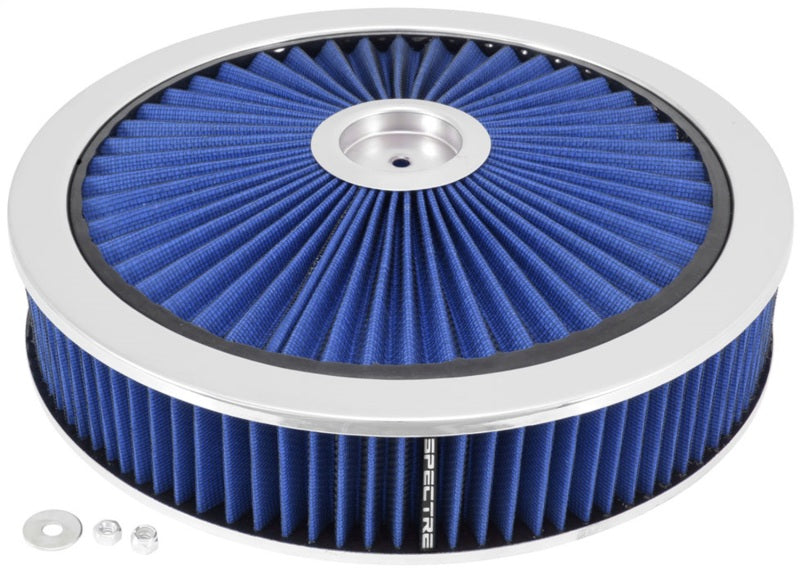 Spectre ExtraFlow HPR Air Cleaner Assembly 14in. x 3in. - Blue Air Filters - Universal Fit Spectre