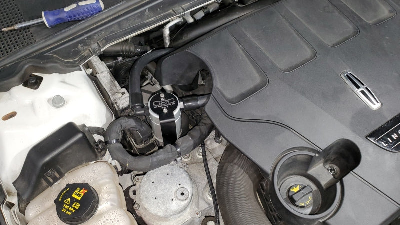 J&L 17-20 Lincoln Continental/MKZ 3.0L EcoBoost Passenger Side Oil Separator 3.0 - Clear Anodized Oil Separators J&L