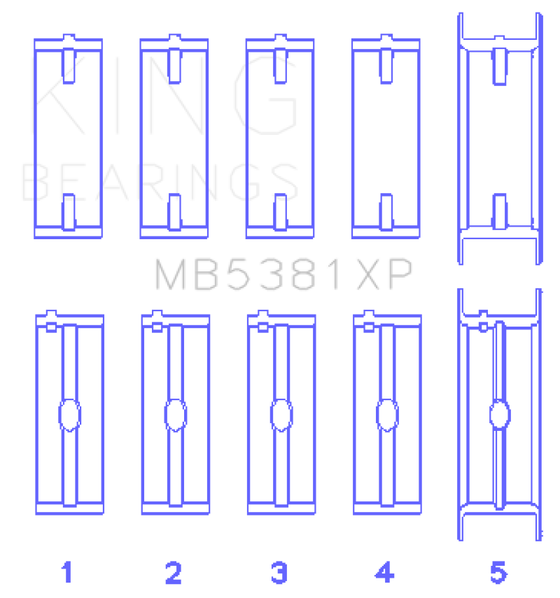 King Engine Bearings Holden 253/308CI 5.0L/5.7L (Size STD) Main Bearing Set Bearings King Engine Bearings