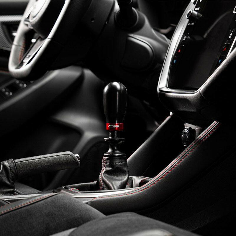 Cobb Subaru 6-Speed Tall Weighted COBB Shift Knob - Black (Incl. Both Red + Blk Collars) Shift Knobs COBB