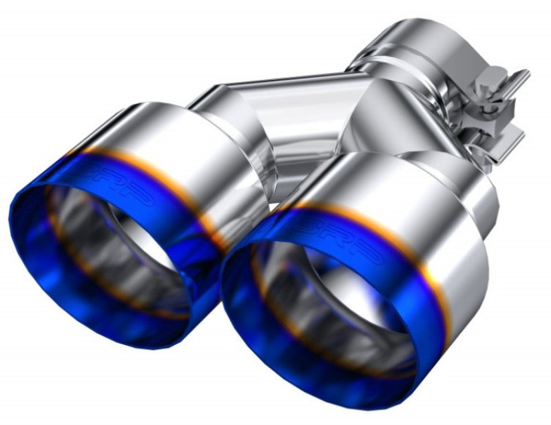 MBRP Burnt End Tip 2.5 ID Dual 4 OD Out 9.55 length Single wall 304 Stainless Steel Pass Side Tail Pipes MBRP