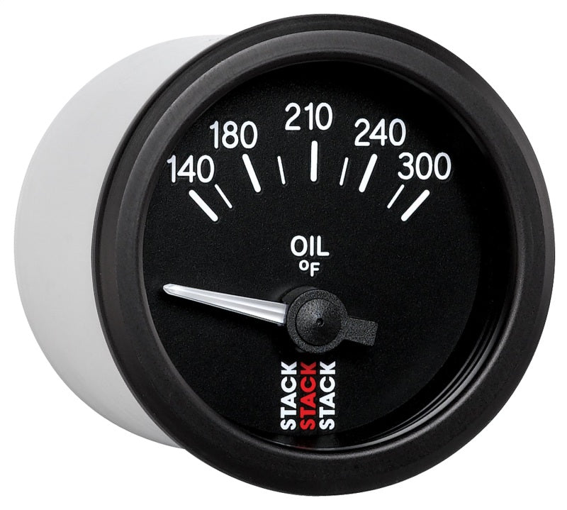 Autometer Stack 52mm 140-300 Deg F 1/8in NPTF Electric Oil Temp Gauge - Black Gauges AutoMeter