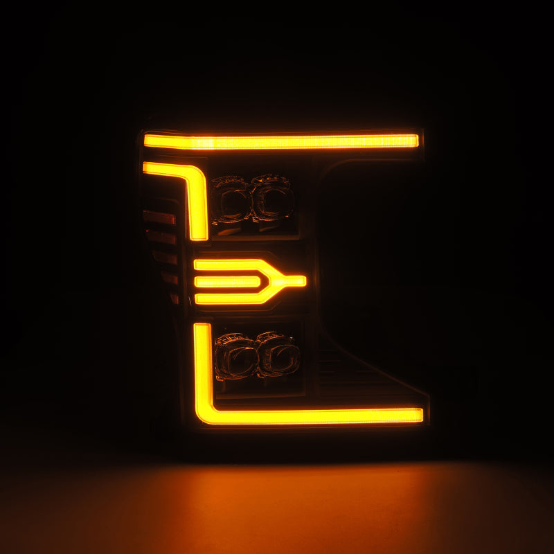 AlphaRex 20-22 Ford F-250/350/450 SD NOVA-Series LED Proj Headlights Bk w/Actv Light SeqSig & SBDRL Headlights AlphaRex