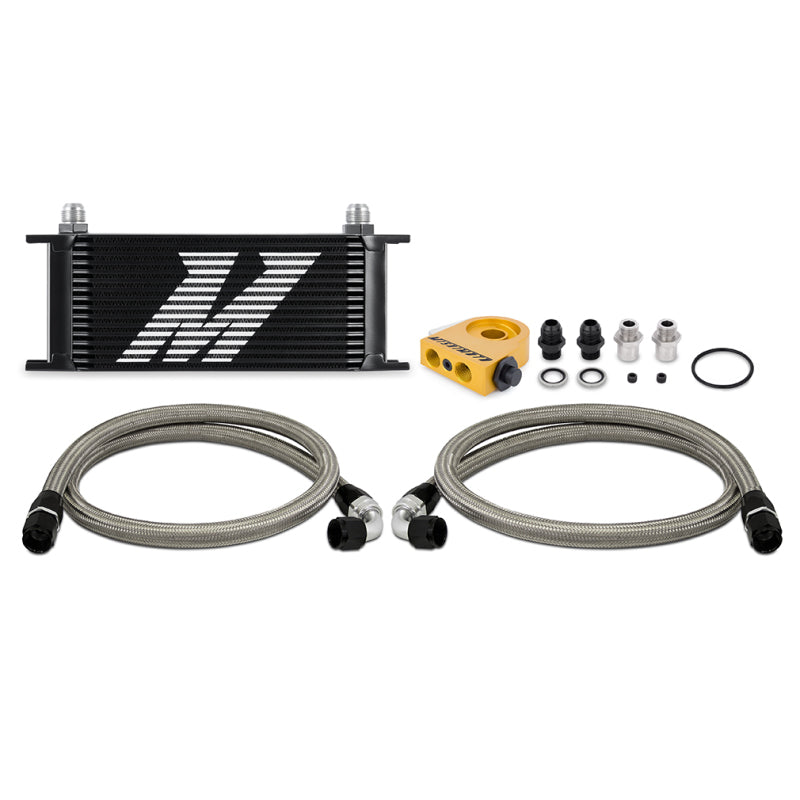 Mishimoto Universal Thermostatic Oil Cooler Kit 16-Row Black Oil Coolers Mishimoto