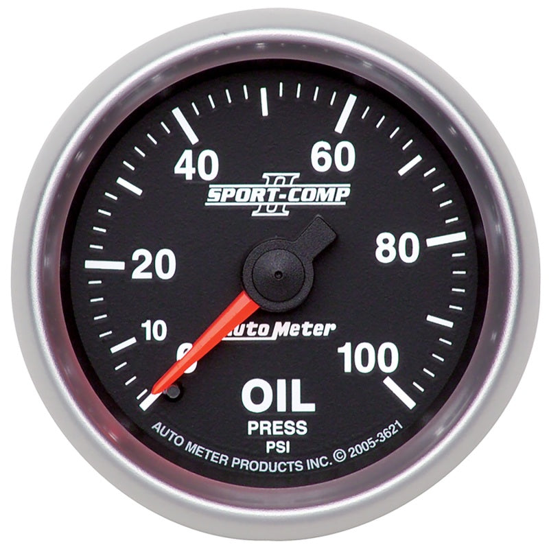Autometer Sport-Comp II 52mm 0-100 PSI Mechanical Oil Pressure Gauge Gauges AutoMeter