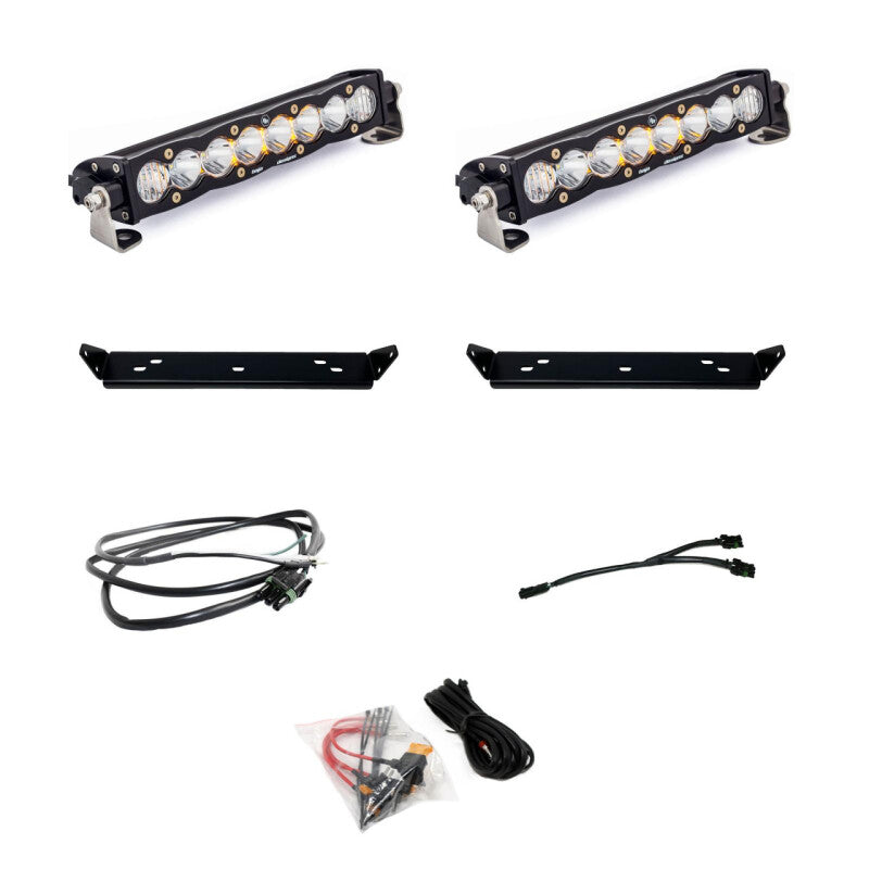 Baja Designs 2021+ Ford Raptor S8 Behind Grill Kit -10in. Clear D/C Light Bars & Cubes Baja Designs