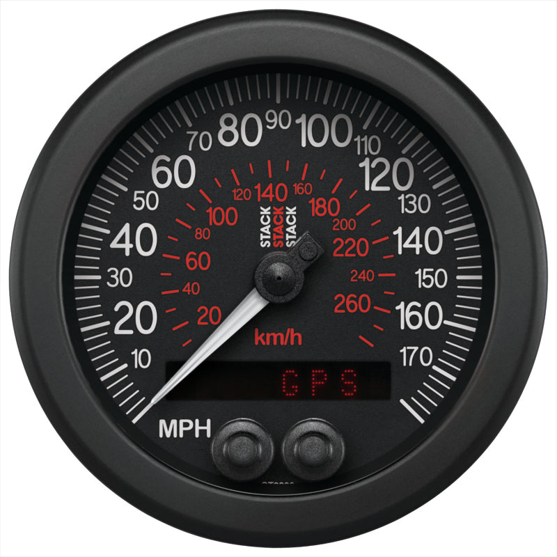 Autometer Stack Instruments 88mm 0-180 MPH 290 KM/H GPS Speedometer - Black Gauges AutoMeter