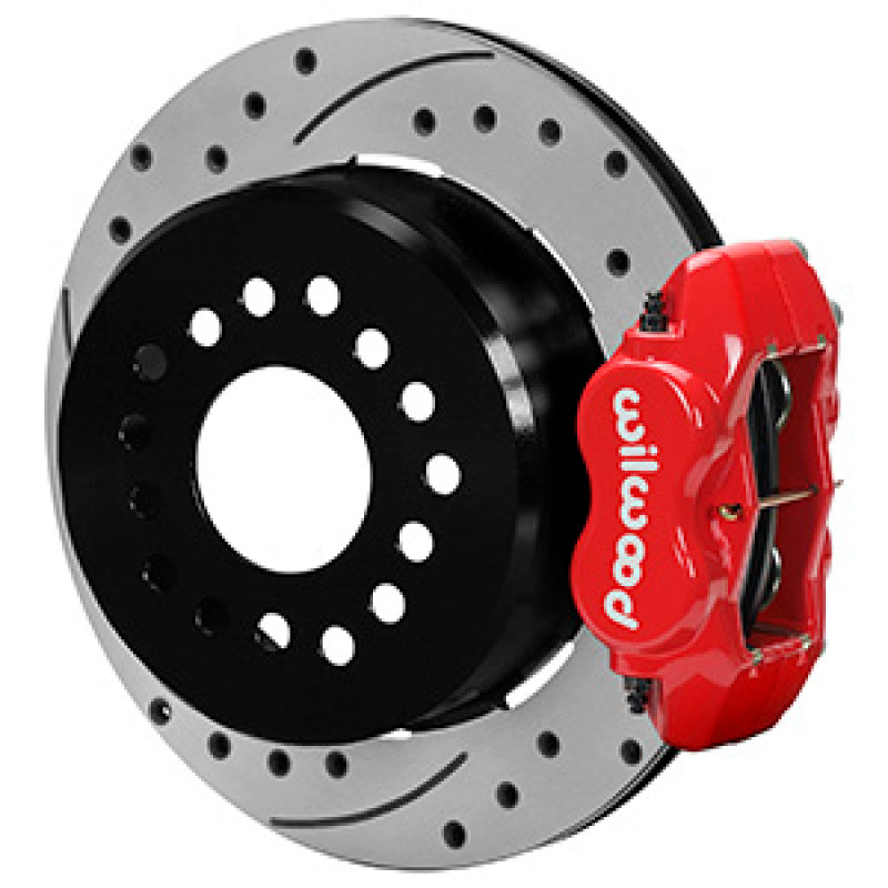 Wilwood Chevrolet 7-5/8in Rear Axle Dynalite Disc Brake Kit 12.19in Drill/Slot Rotor Red Caliper Big Brake Kits Wilwood