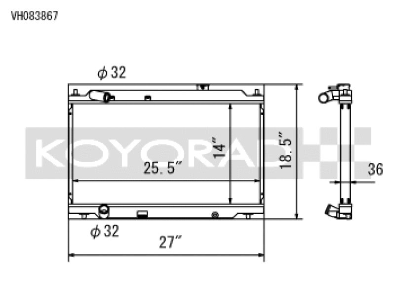 Koyo 94-01 Acura Integra with L15B7 Swap All-Aluminum Radiator Radiators Koyo