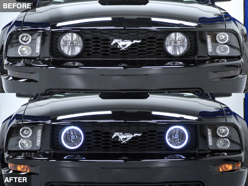 Raxiom 05-12 Ford Mustang GT LED Halo Fog Lights (Smoked) Headlights Raxiom