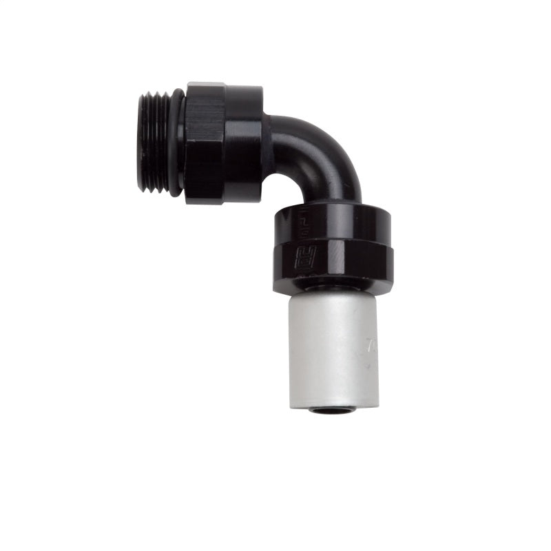 Russell Performance -8 SAE Port Male to -8 AN Hose 90 Degree Crimp On Hose End - Black Anodized Fittings Russell