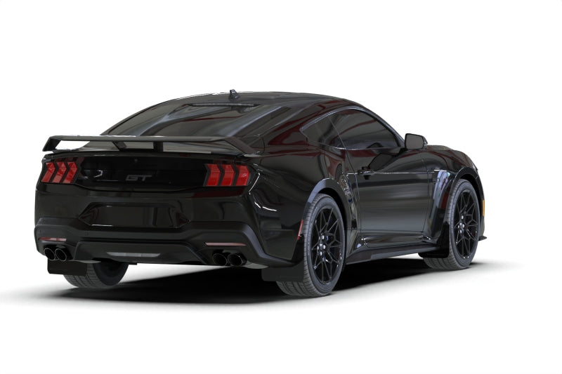 Rally Armor 2024+ Ford Mustang Black UR Mud Flap w/ Metallic Black Logo Mud Flaps Rally Armor