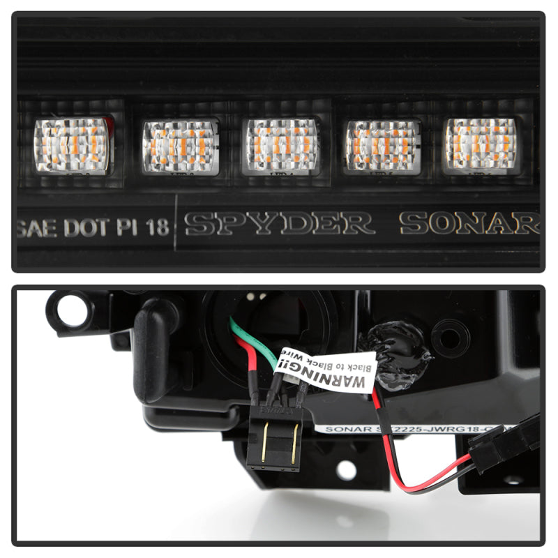 Spyder 18-20 Jeep Wrangler Front Fender LED Lights - Black (CCL-YD-JW18-SEQ-BK) Tail Lights SPYDER