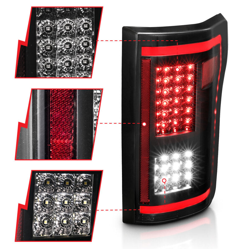 ANZO 15-17 Ford F-150 LED Taillights - Smoke Tail Lights ANZO