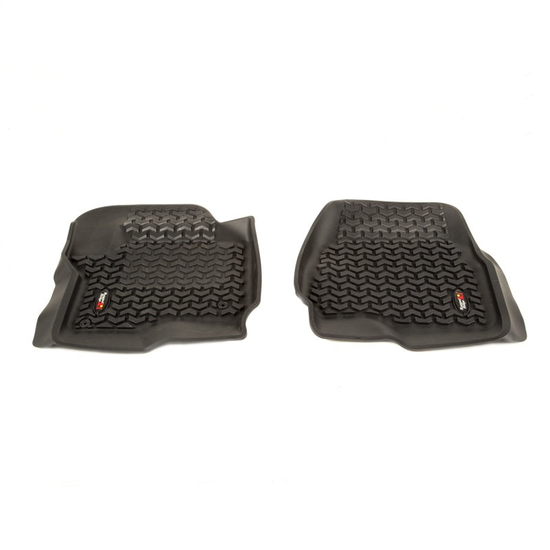 Rugged Ridge Floor Liner Front Black 2017-2018 Ford F-250 / F-350 / F-450 / F-550 Regular Floor Mats - Rubber Rugged Ridge