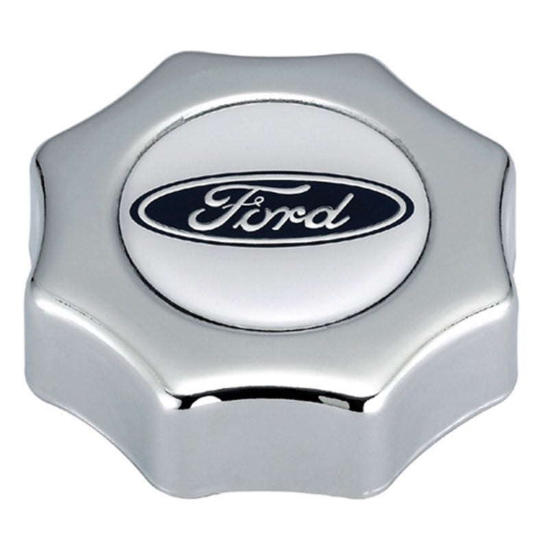 Ford Racing Ford Oval Logo Screw In Type Oil Fill Cap - Chrome Finish Oil Caps Ford Racing