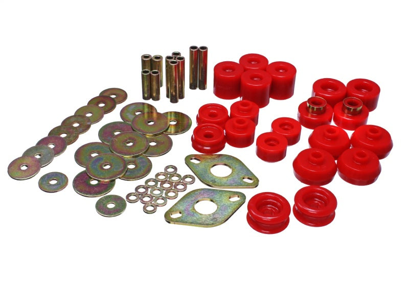 Energy Suspension 96-99 Toyota 4Runner 2WD/4WD Red Body Mount Bushing Set Bushing Kits Energy Suspension