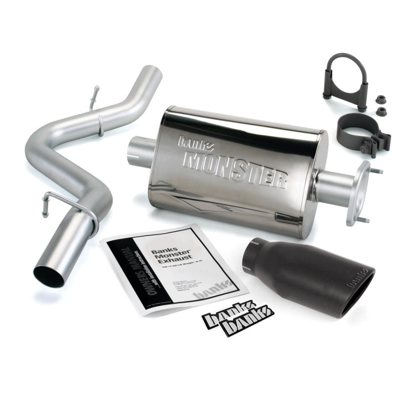 Banks Power 04-06 Jeep 4.0L Wrangler Monster Exhaust System - SS Single Exhaust w/ Black Tip Catback Banks Power