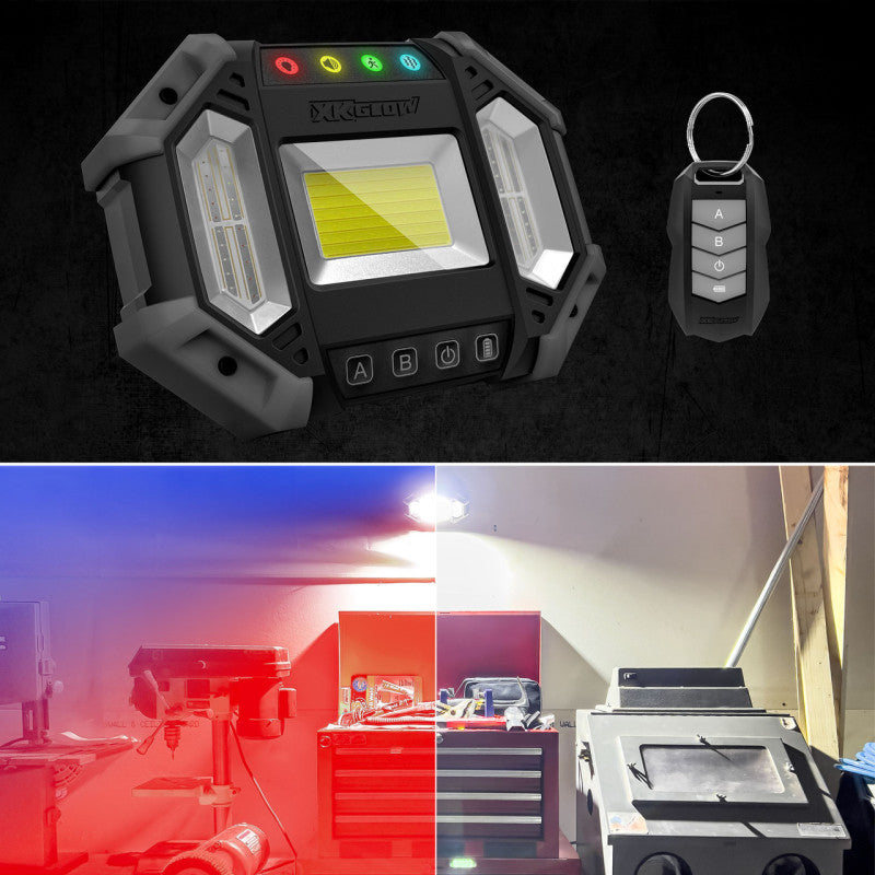 XK Glow Xdefender 7 Mode LED Work Security Light w/ Remote Light Accessories and Wiring XKGLOW