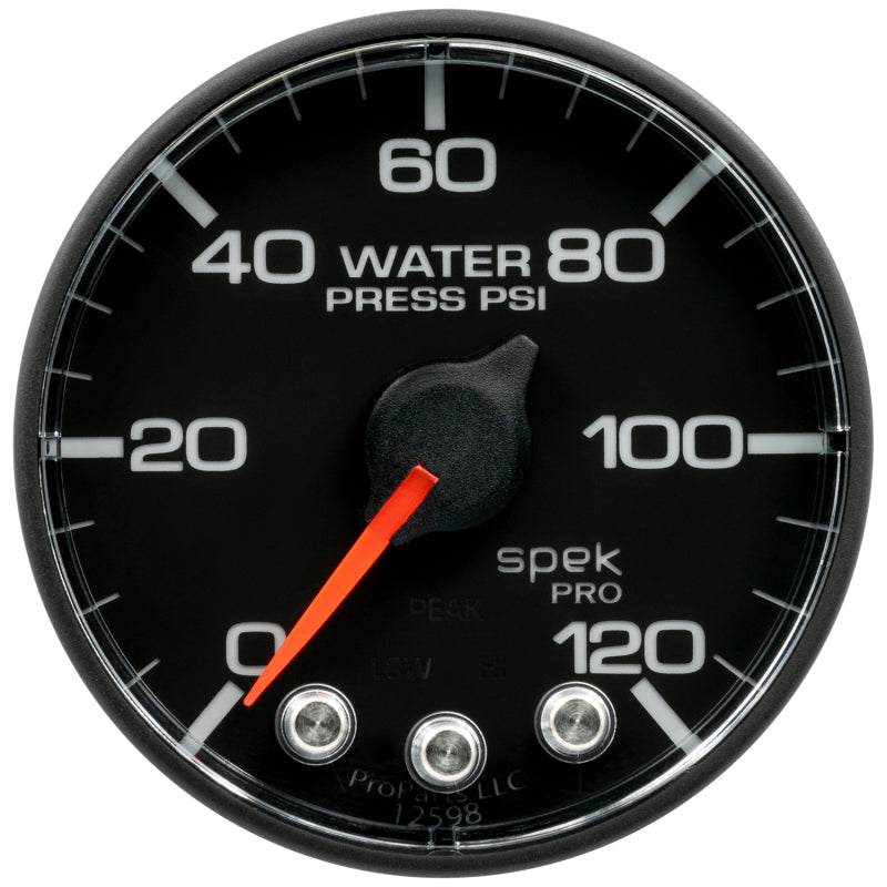 Autometer Spek-Pro Gauge Water Press 2 1/16in 120psi Stepper Motor W/ Peak & Warn Gauges AutoMeter