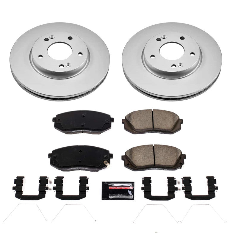 Power Stop 2022 Hyundai Kona Front Z17 Coated Brake Kit Brake Kits - Performance Blank PowerStop