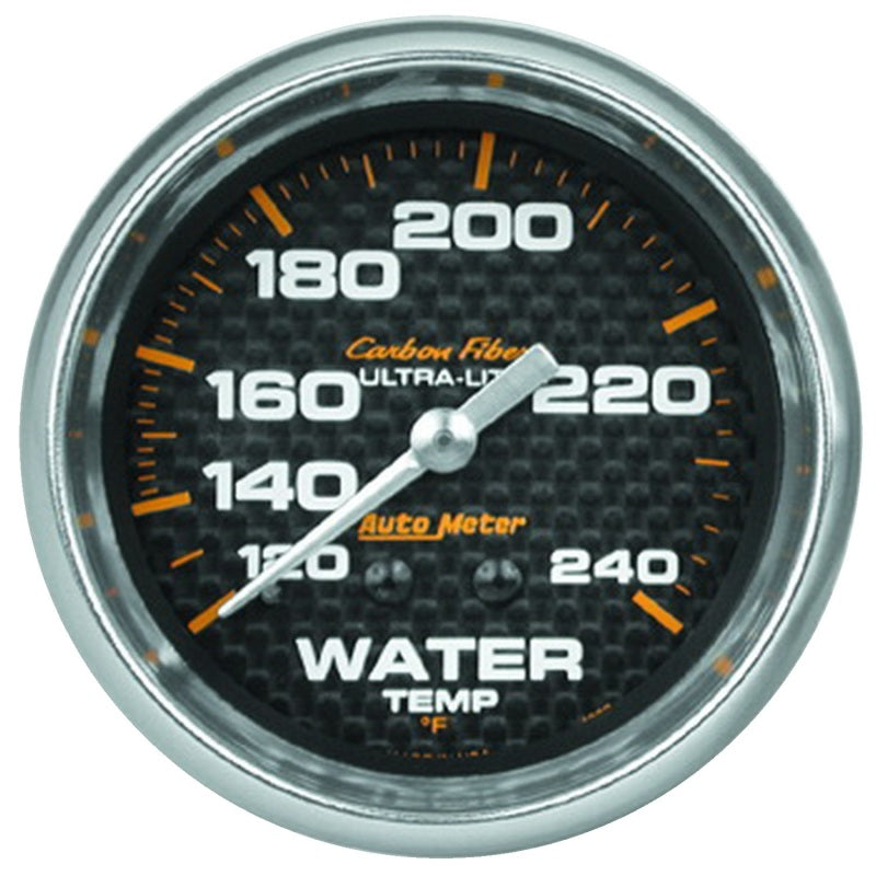 Autometer Carbon Fiber 2-5/8in 120-240 Deg F Mechanical Water Temp Gauge Gauges AutoMeter