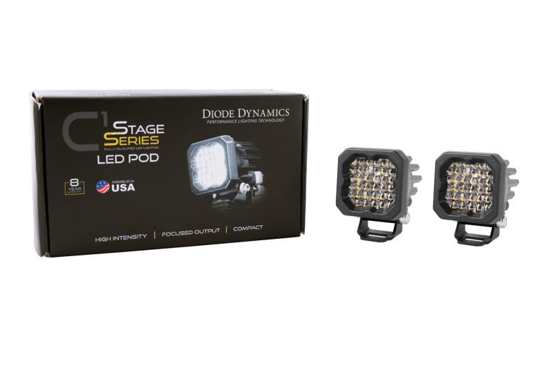 Diode Dynamics Stage Series C1R - White Flood Standard LED Pod (Pair) Light Accessories and Wiring Diode Dynamics