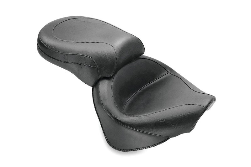 Mustang 99-11 Yamaha V-Star 1100 Custom Wide Touring 2PC Seat - Black Two-Piece Motorcycle Seats Mustang Motorcycle