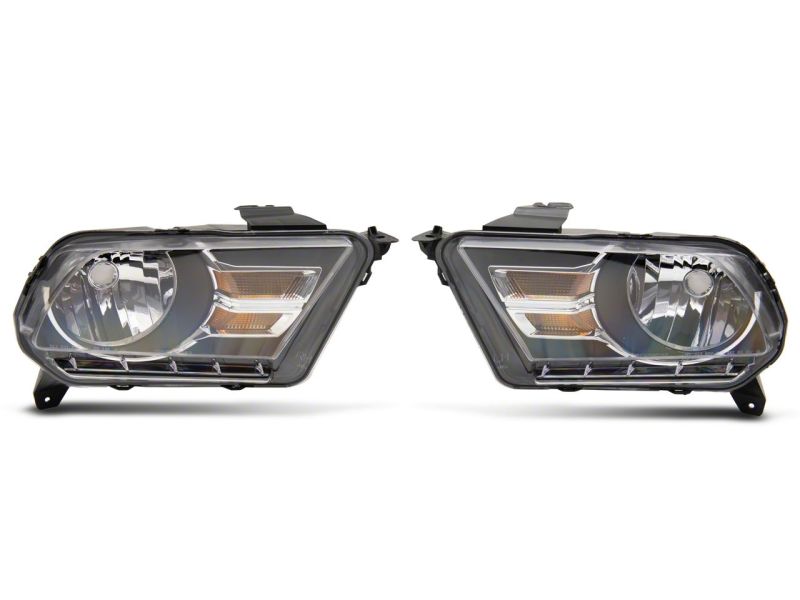 Raxiom 10-12 Ford Mustang Axial Series OEM Style Rep Headlights- Chrome Housing (Clear Lens) Headlights Raxiom