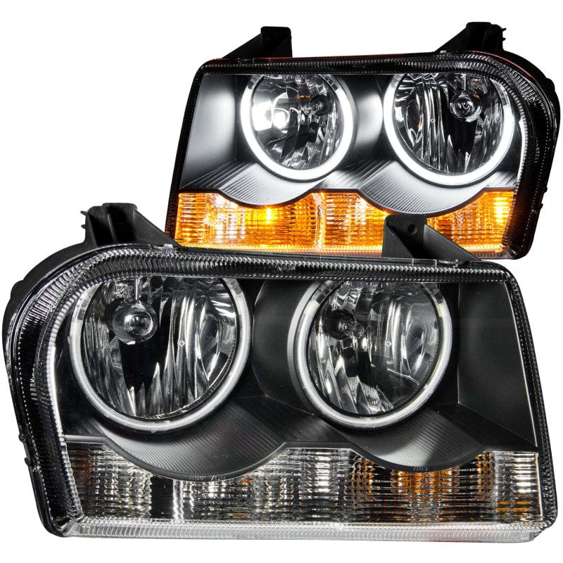 ANZO 2005-2010 Chrysler 300 Crystal Headlights w/ Halo Black (CCFL) Headlights ANZO
