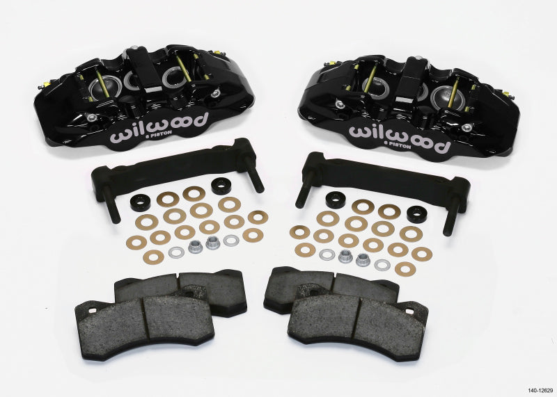 Wilwood AERO6 Front Caliper & Bracket Kit - Black 97-13 C5/C6 Corvette w/ OEM HD/Z51 Rotors Big Brake Kits Wilwood