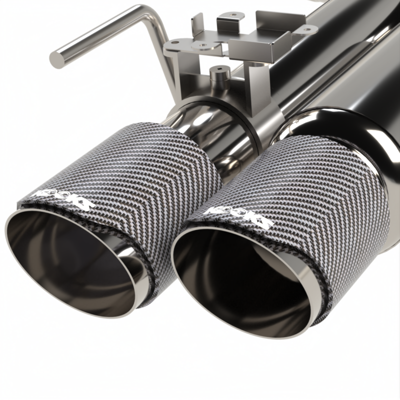 Kooks 18-24 Ford Mustang GT 5.0 3in. Valved Shotgun Cat-Back Exhaust - Carbon Tips Catback Kooks Headers