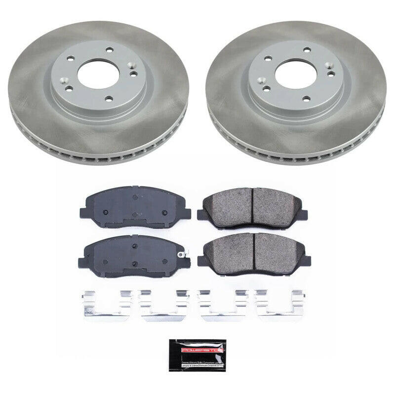 Power Stop 07-09 Hyundai Santa Fe Front Semi-Coated Rotor Kit Brake Kits - Performance Blank PowerStop