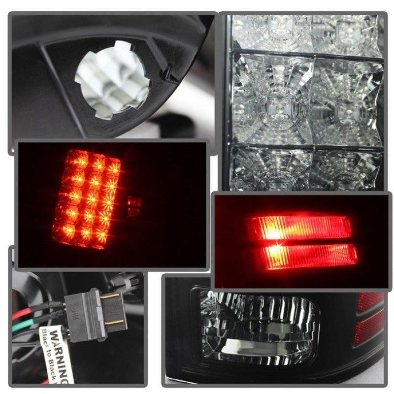 Spyder Dodge Ram 1500 09-14 LED Tail Lights Incandescent- Blk Smke ALT-YD-DRAM09-LED-BSM Tail Lights SPYDER