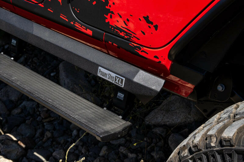 AMP Research 18-24 Jeep Wrangler JL 4DR (Incl. 4XE/Rubicon 392) PowerStep XL - Black Running Boards AMP Research