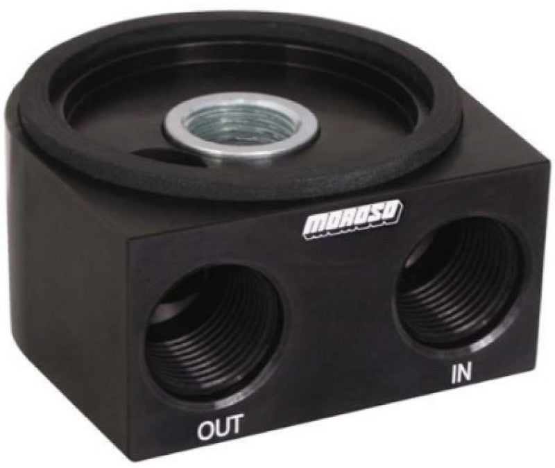 Moroso Universal Oil Filter Adapter - Sandwich - Oil Cooler - 22mm-1.5in Thread & 2-5/8in O-Ring Fittings Moroso