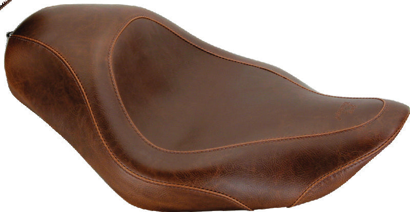 Mustang 04-21 Harley Sportster Wide Tripper Solo Seat - Distressed Brown Solo Motorcycle Seats Mustang Motorcycle