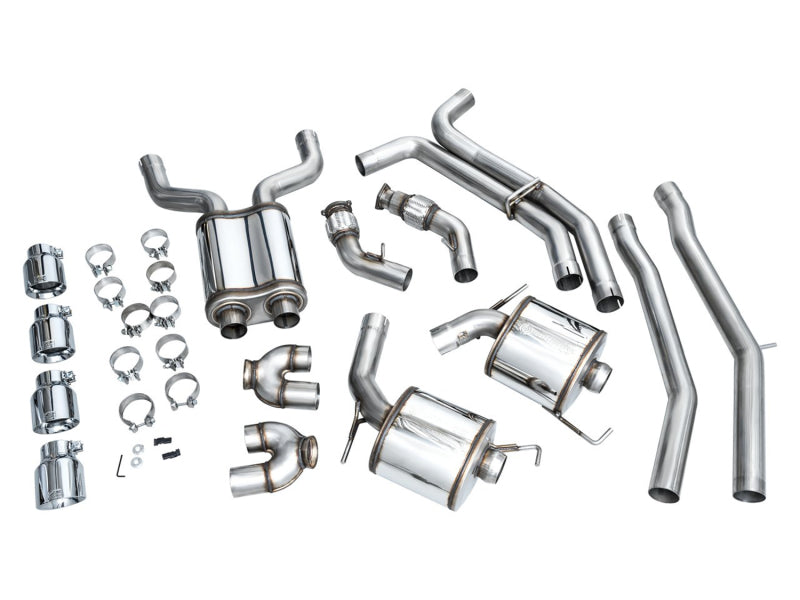 AWE Tuning 19-23 Audi C8 S6/S7 2.9T V6 AWD Touring Edition Exhaust - Chrome Silver Tips Catback AWE Tuning