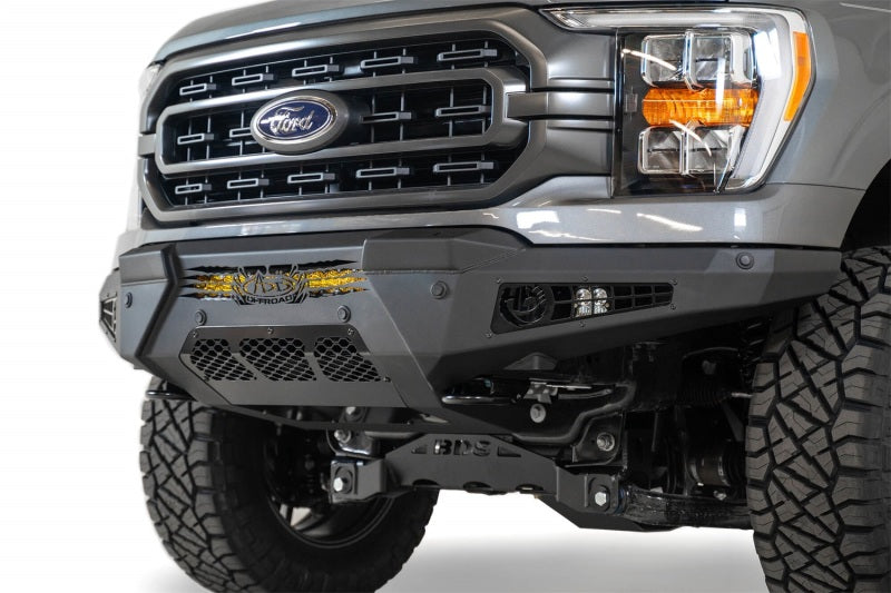 Addictive Desert Designs 2021 Ford F-150 HoneyBadger Front Bumper w/ Top Hoop Bumpers - Steel Addictive Desert Designs