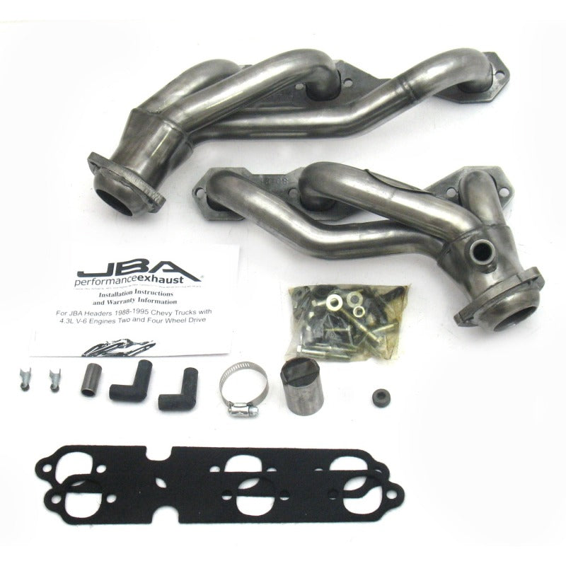 JBA 88-95 GM Truck 4.3L V6 w/o A.I.R. Injection 1-1/2in Primary Raw 409SS Cat4Ward Header Headers & Manifolds JBA