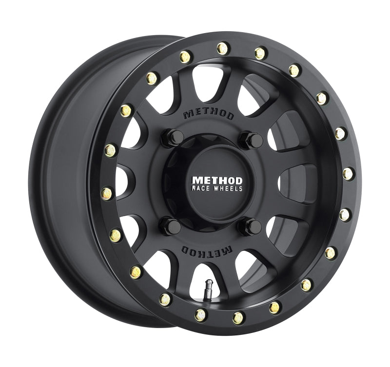 Method MR401 UTV Beadlock 15x7 / 4+3/13mm Offset / 4x156 / 132mm CB Matte Black Wheel Wheels - Cast Method Wheels