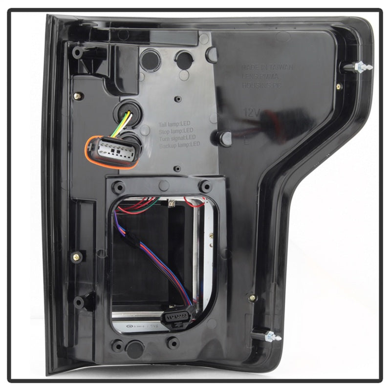 Spyder 15-17 Ford F-150 LED Tail Lights (w/Blind Spot) - Black Smoke (ALT-YD-FF15015BS-LBLED-BSM) Tail Lights SPYDER